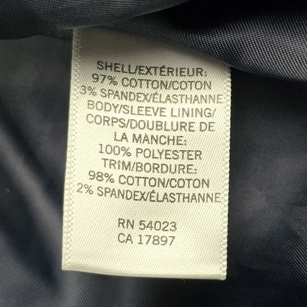 Banana Republic Men's Full‎ Zip Jacket Large L Navy w/ Shoulder Epaulets